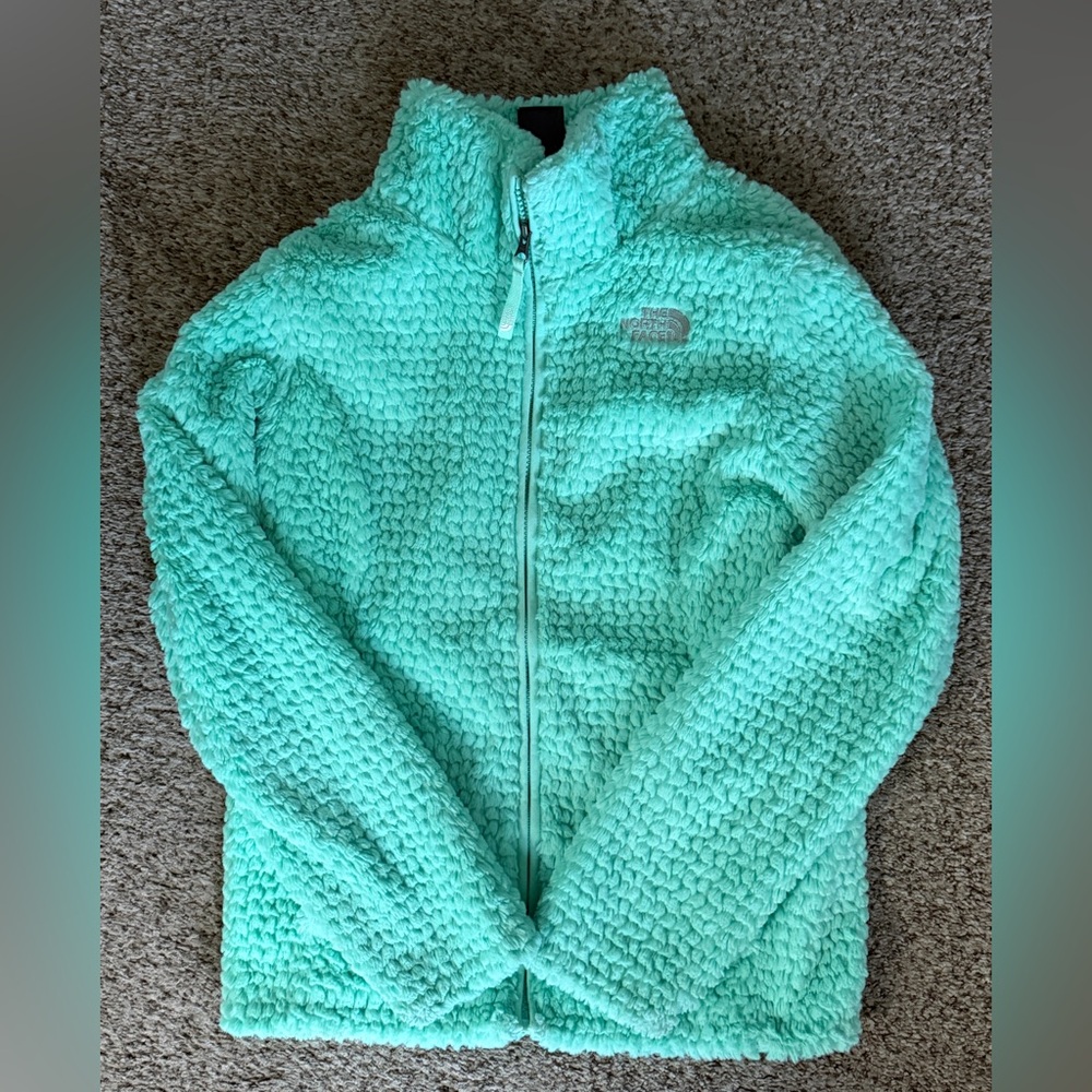 The North Face Laurel Plush Fleece Lined Jacket Girls L (14/16) Green Full Zip